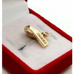 Złota zawieszka z cyrkoniami elegancka Pr.585 W:1,57gr