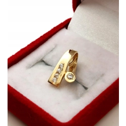 Złota zawieszka z cyrkoniami elegancka Pr.585 W:1,57gr