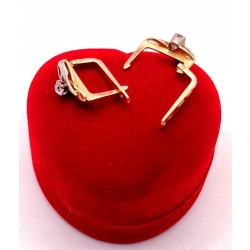 Złote kolczyki z Cyrkoniami PR.583 W:2,97gr InterSKLEP