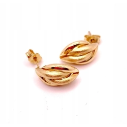 Złote kolczyki plecione sztyft PR.585 W:1,61gr InterSKLEP