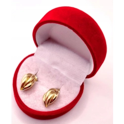 Złote kolczyki plecione sztyft PR.585 W:1,61gr InterSKLEP