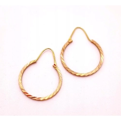 Złote kolczyki Koła zdobione PR.585 W:2,43gr InterSKLEP