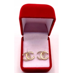 Złote kolczyki CC z cyrkoniami PR.585 W:1,81gr InterSKLEP