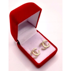 Złote kolczyki CC z cyrkoniami PR.585 W:1,81gr InterSKLEP