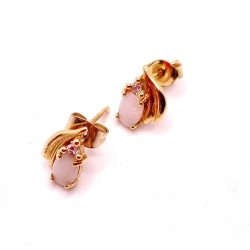 Złote kolczyki z Opalami i cyrkoniami PR.585 W:1,90gr InterSKLEP