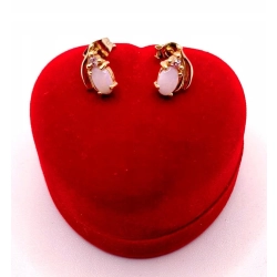 Złote kolczyki z Opalami i cyrkoniami PR.585 W:1,90gr InterSKLEP