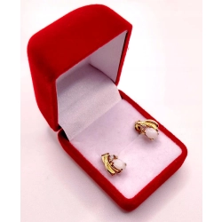 Złote kolczyki z Opalami i cyrkoniami PR.585 W:1,90gr InterSKLEP