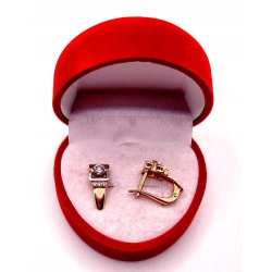 Złote kolczyki z Cyrkoniami PR.585 W:2,62gr InterSKLEP