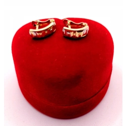 Złote kolczyki z greckim wzorem PR.585 W:1,10gr InterSKLEP