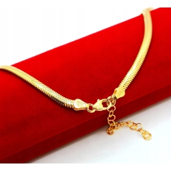 Srebrny łańcuszek Taśma pozłacana Pr.925 W:9,50gr Dł:50,5-56cm
