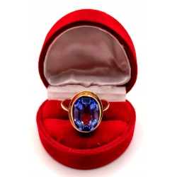 Złoty pierścionek z niebieskim kamieniem PR.583 W:6,05gr R.20 InterSKLEP