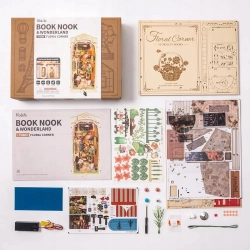 Puzzle 3D, grzbiet książeczki DIY Dom z kwiatami, Robotime, 164 elementy