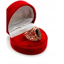 Złoty pierścionek ażurowy z Oliwinem Pr.583 W:6,19gr Roz.15