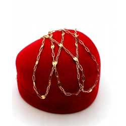 Złoty łańcuszek ankier z blaszkami Pr.585 W:1,35gr Dł:43cm