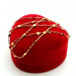 Złoty łańcuszek ankier z blaszkami Pr.585 W:1,35gr Dł:43cm