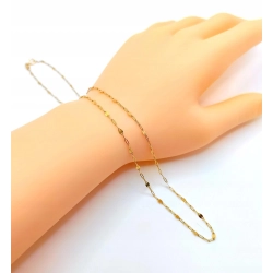 Złoty łańcuszek ankier z blaszkami Pr.585 W:1,35gr Dł:43cm