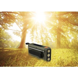 RADIO NA KORBKĘ przenośne solarne dynamo awaryjne LATARKA Powerbank 4500mAh