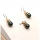 Złote kolczyki z czarnymi perłami Tahitian Pr.585 W:3,33gr do kompletu