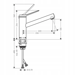 Bateria kuchenna stojąca Hansgrohe srebrny 74811000 InterSKLEP