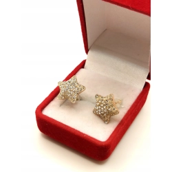 Złote kolczyki Gwiazdy z cyrkoniami PR.585 W:1,79gr InterSKLEP