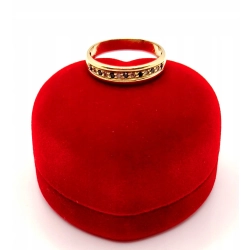 Złota obrączka z cyrkoniami PR.585 W:2,56gr R.17 InterSKLEP