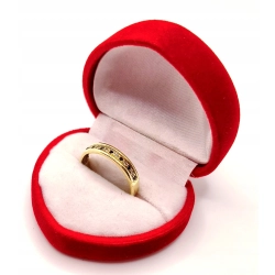 Złota obrączka z cyrkoniami PR.585 W:2,56gr R.17 InterSKLEP