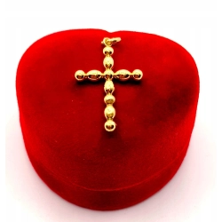 Złota zawieszka Krzyżyk kulkowy PR.750 W:1,03gr InterSKLEP