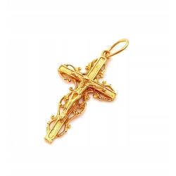 Złota zawieszka Krzyż z Chrystusem PR.585 W:1,56gr InterSKLEP