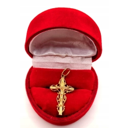 Złota zawieszka Krzyż z Chrystusem PR.585 W:1,56gr InterSKLEP