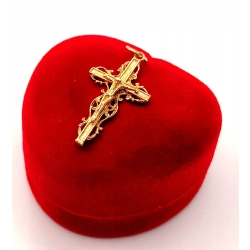 Złota zawieszka Krzyż z Chrystusem PR.585 W:1,56gr InterSKLEP
