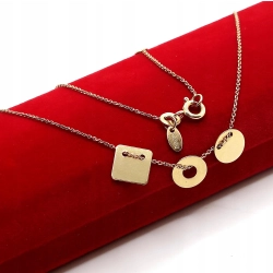 Złoty łańcuszek z zawieszkami Pr.585 W:1,85gr Dł:42cm i 44,5cm