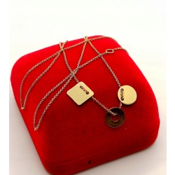 Złoty łańcuszek z zawieszkami Pr.585 W:1,85gr Dł:42cm i 44,5cm