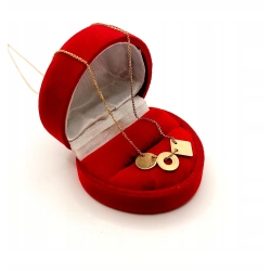 Złoty łańcuszek z zawieszkami Pr.585 W:1,85gr Dł:42cm i 44,5cm