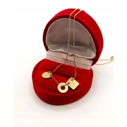 Złoty łańcuszek z zawieszkami Pr.585 W:1,85gr Dł:42cm i 44,5cm