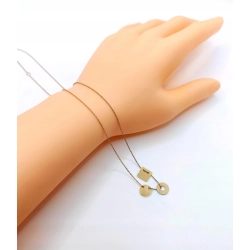 Złoty łańcuszek z zawieszkami Pr.585 W:1,85gr Dł:42cm i 44,5cm