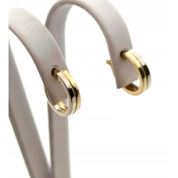 Złote kolczyki kółka Bicolor Pr.585 W:1,66gr Śred:1cm