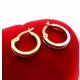 Złote kolczyki kółka Bicolor Pr.585 W:1,66gr Śred:1cm
