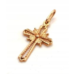 Złota zawieszka krzyżyk ażurowy Pr.585 W:1,25gr InterSKLEP