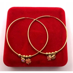 Złote kolczyki Koła duże z ozdobami PR.585 W:6,43gr InterSKLEP