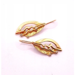 Złote kolczyki długie z cyrkoniami PR.585 W:4,22gr InterSKLEP