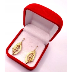 Złote kolczyki długie z cyrkoniami PR.585 W:4,22gr InterSKLEP