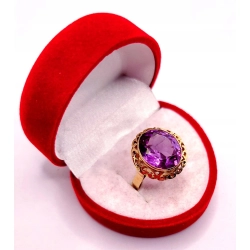 Złoty pierścionek z Ametystem PR.750 W:4,97gr R.17 InterSKLEP