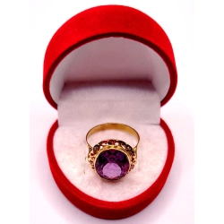 Złoty pierścionek z Ametystem PR.750 W:4,97gr R.17 InterSKLEP