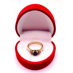 Złoty pierścionek z Szafirem PR.585 W:2,87gr R.9 InterSKLEP