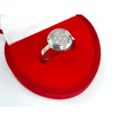 Pierścionek W. KRUK białe złoto 585/ 3,92g brylanty 0,1 ct rozmiar 12