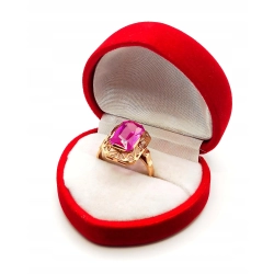 Złoty pierścionek Warmet z Ametystem synt. Pr.585 W:4,12gr Roz.15