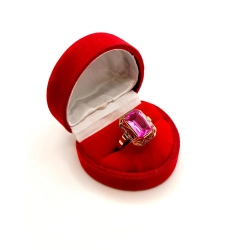 Złoty pierścionek Warmet z Ametystem synt. Pr.585 W:4,12gr Roz.15