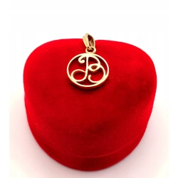 Złota zawieszka z literą B PR.585 W:1,77gr InterSKLEP