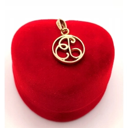 Złota zawieszka z literą B PR.585 W:1,77gr InterSKLEP