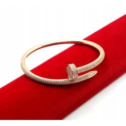 Oryginalna Złota bransoletka Cartier 18k Diamenty 2,26ct W:32gr 16cm Gwóźdź